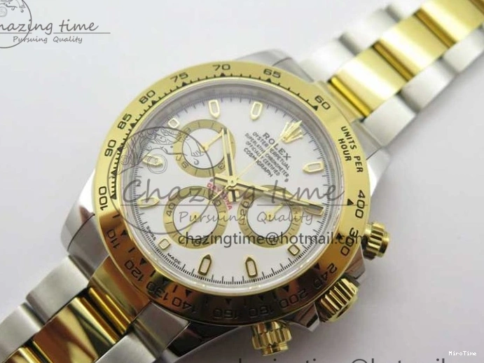 MiroTime 0420 Daytona 116503 SS YG Noob 1:1 Best Edition 904L SS Case and Bracelet White Dial SA4130 V WellDesigned 3176